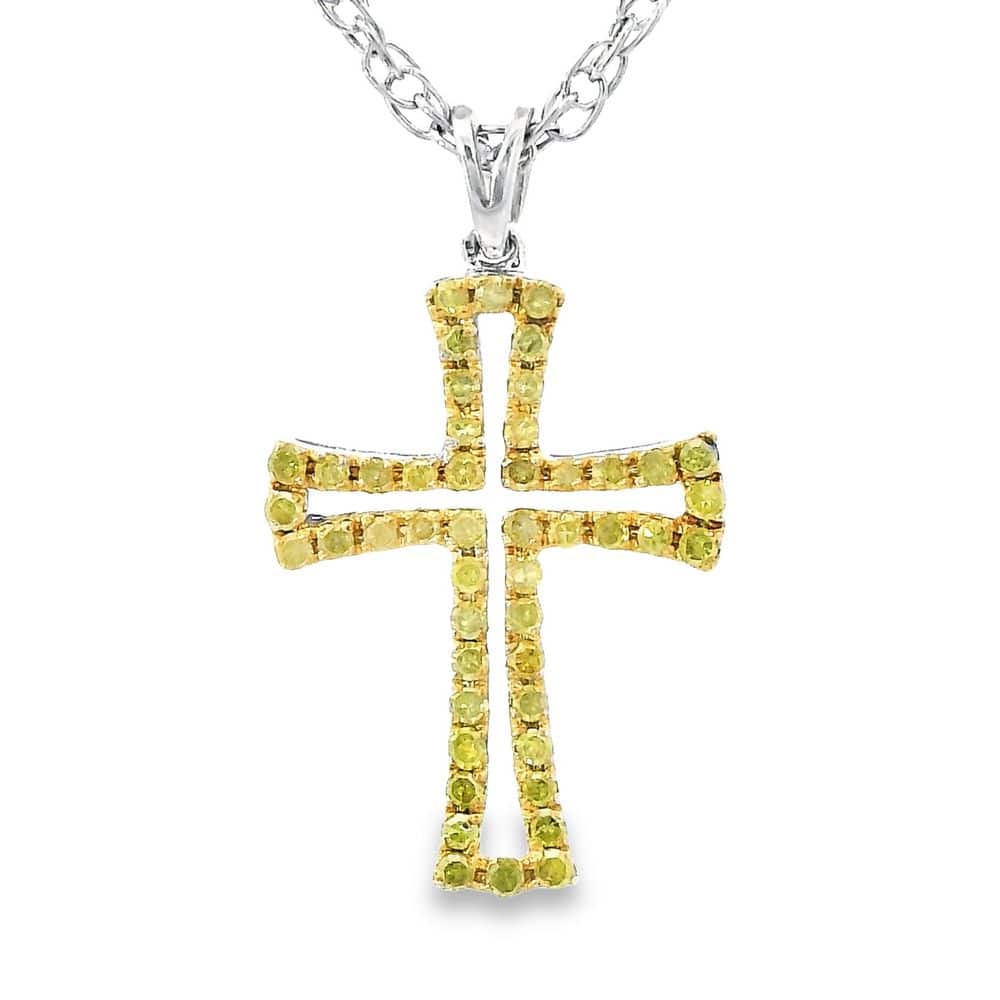 Yellow Diamond Cross Pendant, Alaska Mint