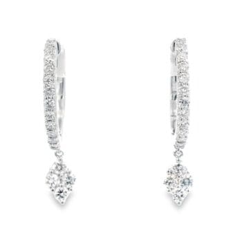 Hoop Diamond 14k White Gold Earrings, Alaska Mint