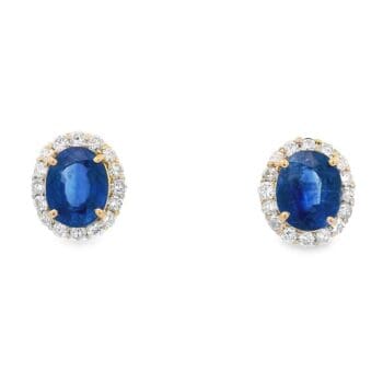 Sapphire Diamond 18k Earrings, Alaska Mint