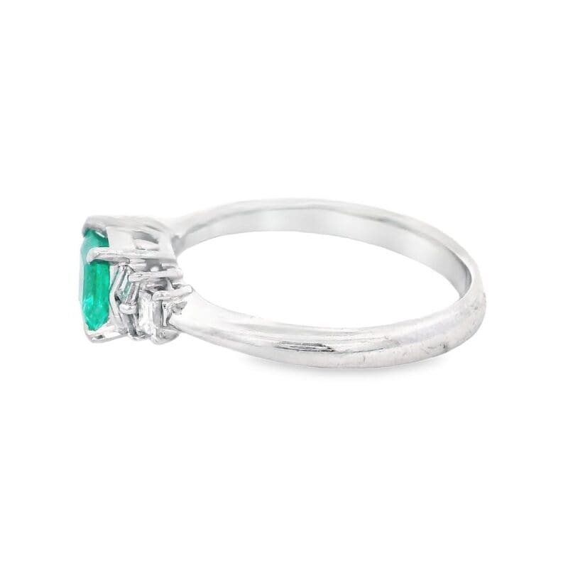 Emerald & Diamond Platinum Ring, Alaska Mint