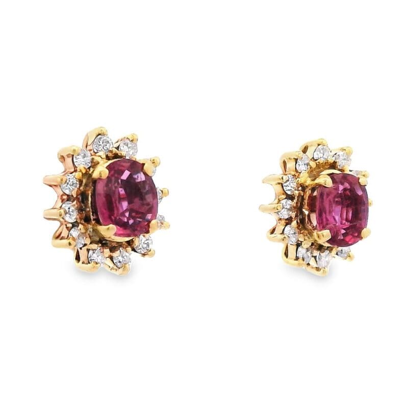 .80ct Ruby Diamond 18k Earrings, Alaska Mint