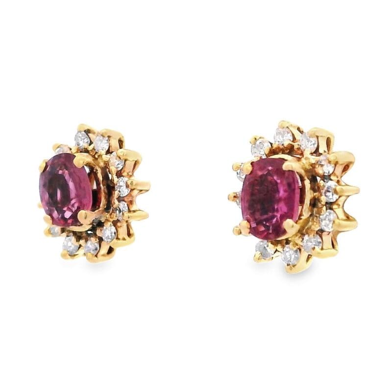 .80ct Ruby Diamond 18k Earrings, Alaska Mint