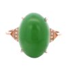 Jade Oval Shaped Ring 18k Rose Gold with Diamonds, Alaska Mint