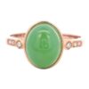 Jade Round Shaped Ring 18k Rose Gold, Alaska Mint