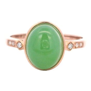 Jade Round Shaped Ring 18k Rose Gold, Alaska Mint