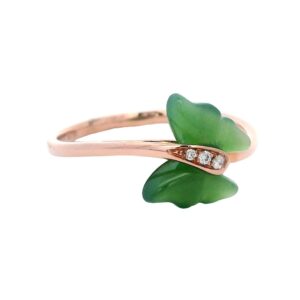 Jade Butterfly Rose Gold Ring, Alaska Mint