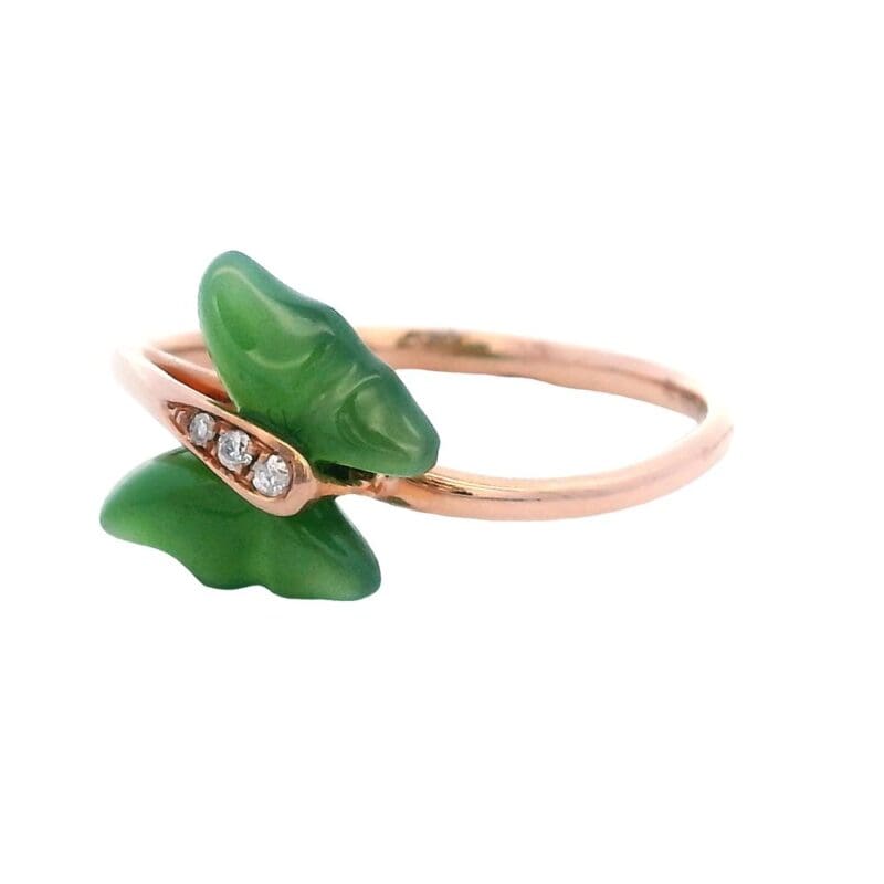 Jade Butterfly Rose Gold Ring, Alaska Mint