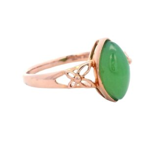 Marquis Jade Ring 18k Rose Gold, Alaska Mint