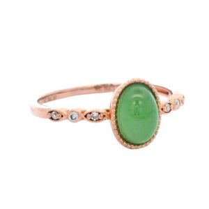 Oval Jade Ring 18k Rose Gold, Alaska Mint