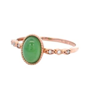 Oval Jade Ring 18k Rose Gold, Alaska Mint