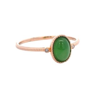 Oval Jade Ring 18k Rose Gold, Alaska Mint