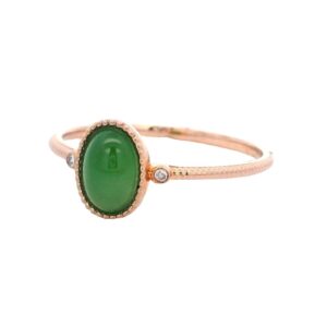 Oval Jade Ring 18k Rose Gold, Alaska Mint