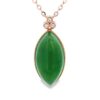 Jade Marquis Shaped Pendant 18k Rose Gold, Alaska Mint
