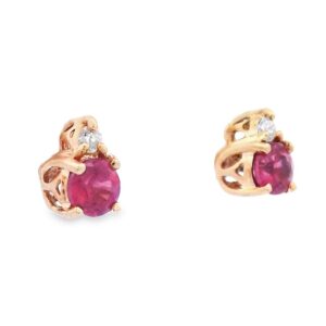 .65ct Ruby & Diamond Earrings, Alaska Mint