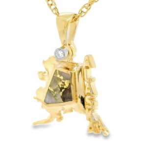 Gold Quartz Alaska Pendant, Alaska Mint