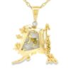 Gold Quartz Alaska Shaped Pendant, Alaska Mint