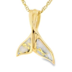 Gold Quartz Whale Tail Pendant, Alaska Mint