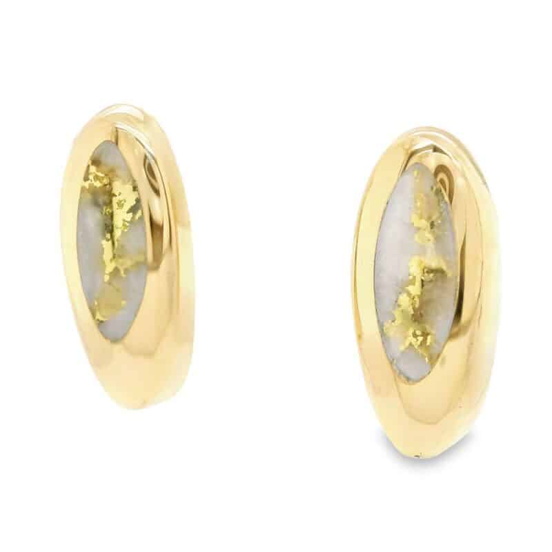 Oval Gold Quartz Post Earrings, Alaska Mint