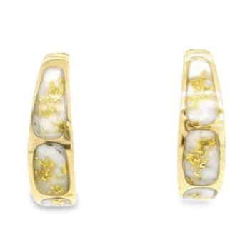 Hoop 14k Gold Quartz Earrings, Alaska Mint