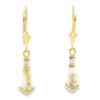 Gold Quartz Tie Shape Leverback Earrings, Alaska Mint