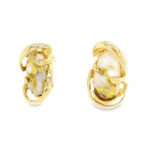 Gold quartz earrings, Alaska Mint