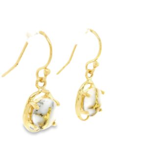 Dangle Gold Quartz Earrings, Alaska Mint
