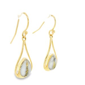 Gold Quartz 14k Dangle Earrings, Alaska Mint