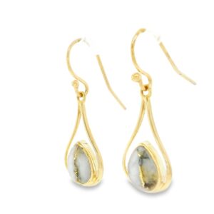 Gold Quartz 14k Dangle Earrings, Alaska Mint