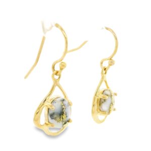 Gold Quartz 14k Wire Dangle Earrings, Alaska Mint
