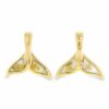 Post Whale Tail Gold Quartz Earrings, Alaska Mint