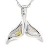 White Gold Whale Tail Gold Quartz Pendant, Alaska Mint