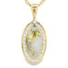 Oval Yellow Gold Gold Quartz Diamond Pendant, Alaska Mint