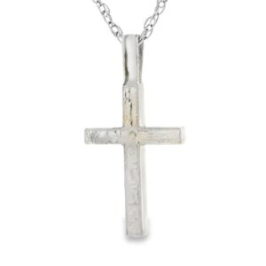 White Gold Cross Gold Quartz Pendant, Alaska Mint