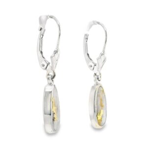 Oval White Gold Gold Quartz Earrings, Alaska Mint