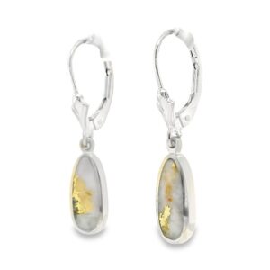 Oval White Gold Gold Quartz Earrings, Alaska Mint