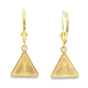 Triangular Gold Quartz Earrings, Alaska Mint