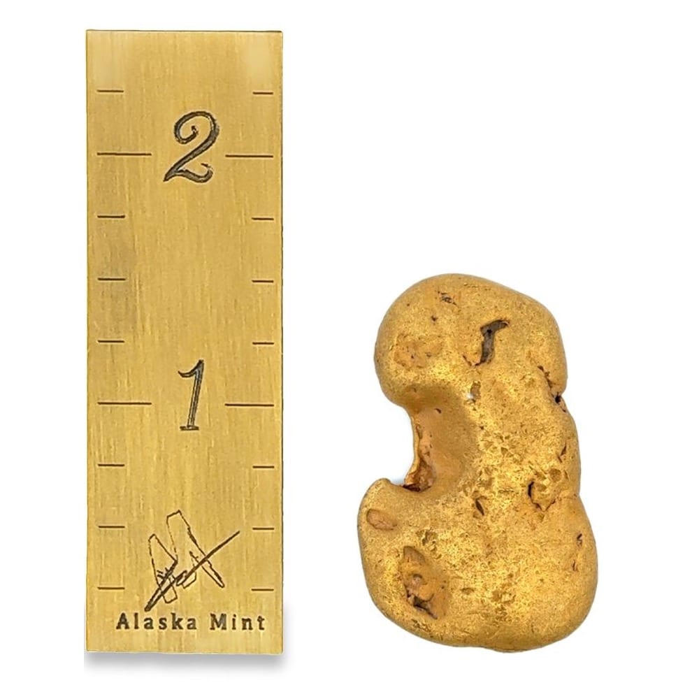 55.6 Gram Natural Gold Nugget, Alaska Mint
