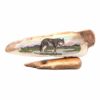 Walking Wolf Scrimshaw Artwork Fossil Ivory, Alaska Mint