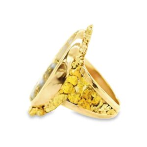 Gold Quartz Gold Nugget Ring, Alaska Mint