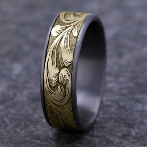 The Barrel Script Tantalum & Gold Ring, Alaska Mint