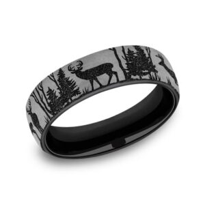 The Whitetail Titanium Ring, Alaska Mint