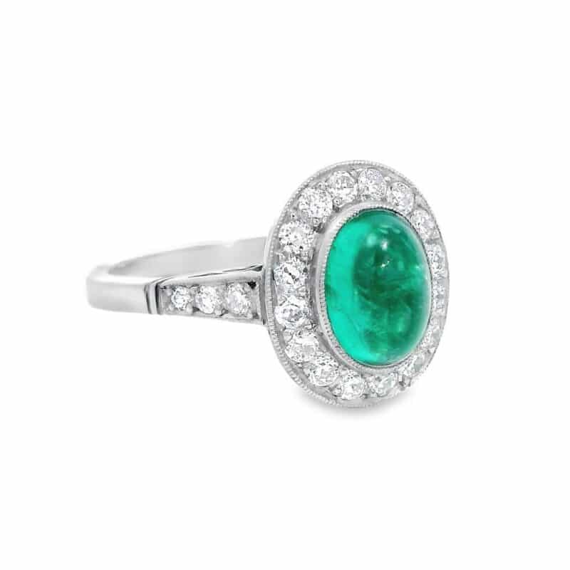 Platinum 2ct Emerald & Diamond Ring, Alaska Mint