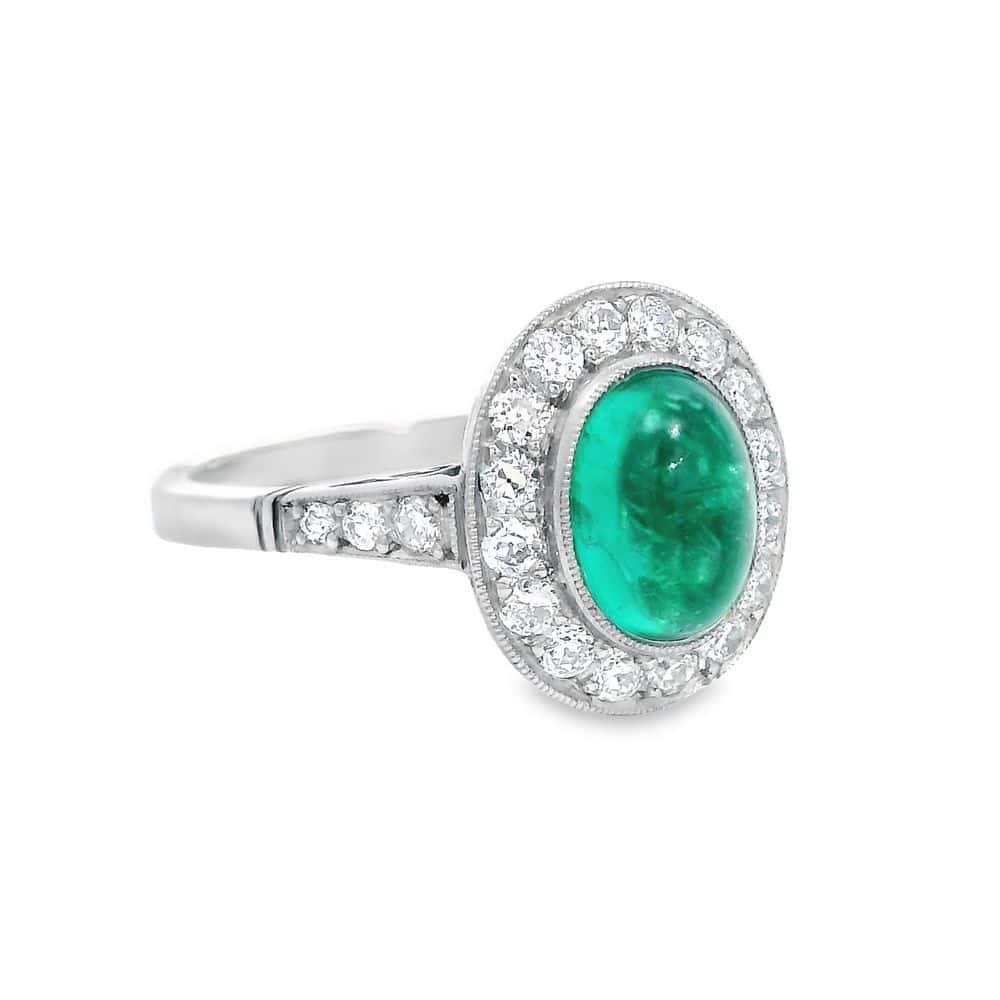 Platinum 1.35 carat Emerald & Diamond Ring - Alaska Mint