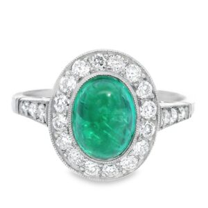 Platinum 2ct Emerald & Diamond Ring, Alaska Mint