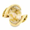 Gold Nugget Oval Gold Quartz Ring, Alaska Mint