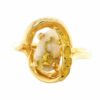 Gold Nugget Gold Quartz Ring, Alaska Mint