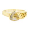 Triangle Gold Nugget Quartz Ring, Alaska Mint
