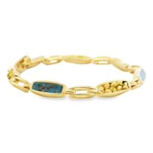 Turquoise Gold Nugget Bracelet, Alaska Mint