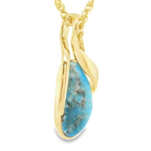 Turquoise Gold Nugget Pendant, Alaska Mint