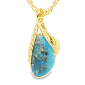Turquoise Gold Nugget Pendant, Alaska Mint